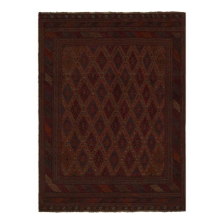 Rug & Kilim’s Afghan Baluch Tribal Rug in Red With Colorful Geometric Patterns For Sale