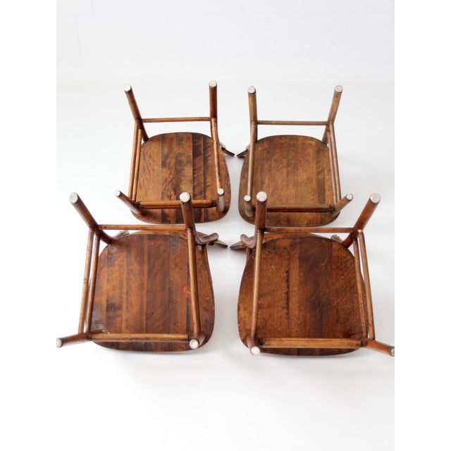 Antique Crocker Bentwood Dining Chairs Set 4 For Sale - Image 12 of 16