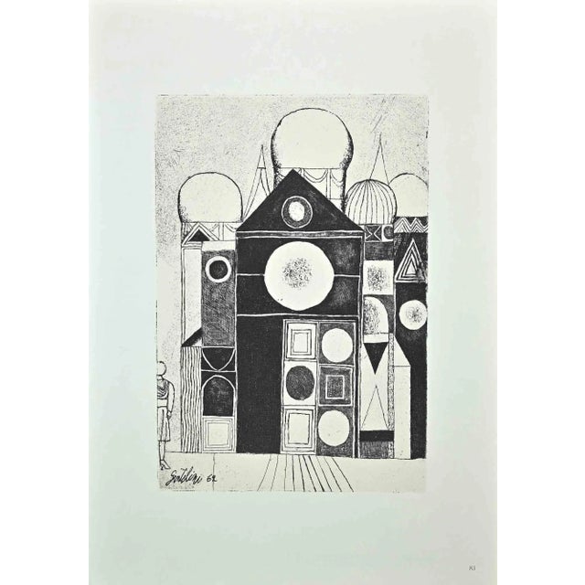 The Palace is an original vintage offset print on ivory-colored paper, realized by Franco Gentilini ( Italian Painter,...