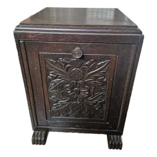 Petite Early 20th Century English Coal Bin Accent Table or Magazine Storage Rack For Sale