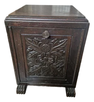 Petite Early 20th Century English Coal Bin Accent Table or Magazine Storage Rack