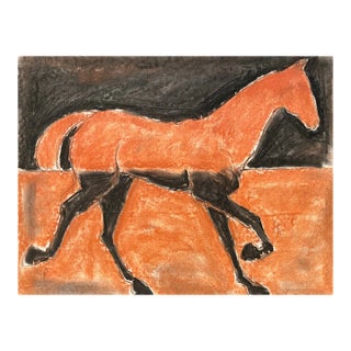 Neil Meitzler Large Equestrian Drawing For Sale