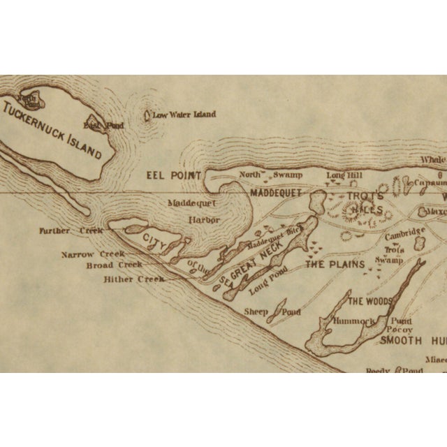 Brown Framed Limited Edition 1874 Map of Nantucket For Sale - Image 8 of 12