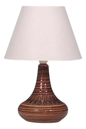 1960s Mid-Century Modern Arne Finne Nielsen, Table Lamp, Brown Glazed Stoneware