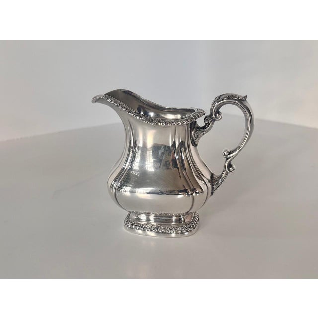 Gorham "Shell & Gadroon" Silverplate 6-Piece Tea & Coffee Service With Footed Tray For Sale - Image 11 of 14