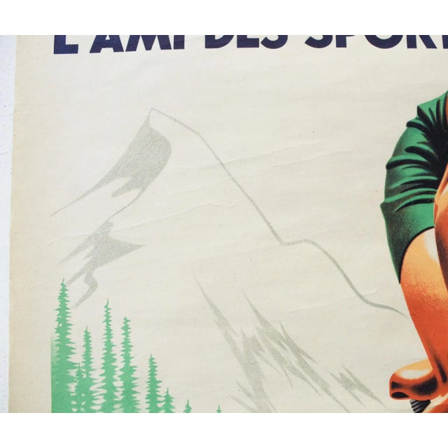 1945 French Alcohol Poster, Bonal Apéritif l'Ami Des Sports (Cycling) For Sale - Image 6 of 6