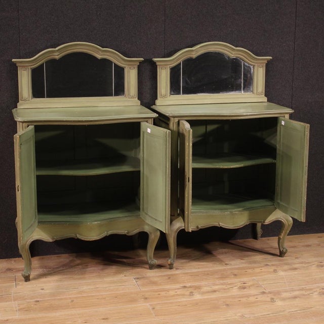 1950s 20th Century Italian Sideboards with Mirror, 1950s, Set of 2 For Sale - Image 5 of 11
