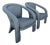 Postmodern Silver and Black Leopard Print Lounge Chairs - A Pair For Sale