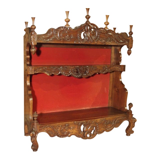 Antique French Walnut Wood Estagnier Plate Rack Chairish Antique oak ornate carved shelf with carved faces on the 2 ends. antique french walnut wood estagnier plate rack