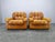 1970s Mid-Century Italian Cognac Leather Lounge Armchairs, 1970s, Set of 2 For Sale - Image 5 of 12