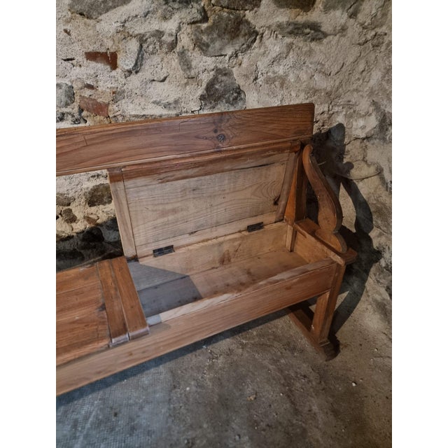 Wood Antique Monastery Bench with Oak Frame, 1890s For Sale - Image 7 of 18