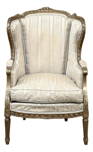 Antique French Louis XVI Painted Wingback Bergere ~ Armchair