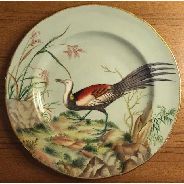 Celadon Antique Mintons Porcelain Cabinet Plates - a Pair For Sale - Image 8 of 13