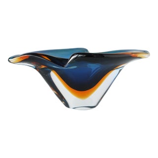 Mid 20th Century Murano Sommerso Glass Catchall Vide Poche For Sale