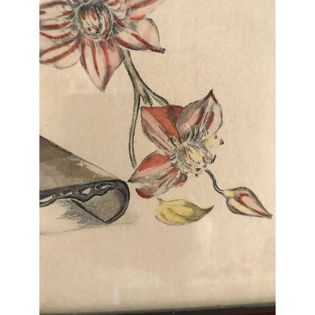 1940s Original Chinoiserie Water Color by A. Harrison in Hand Carved Frame For Sale - Image 4 of 7