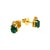 A refined pair of emerald and diamond stud earrings crafted in 18ct yellow gold, featuring vibrant oval emeralds accented...