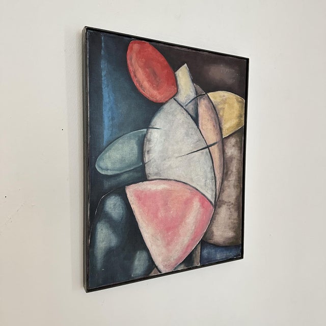 1950s Bayer, Abstract Geometric Composition, 1954, Oil For Sale - Image 5 of 12