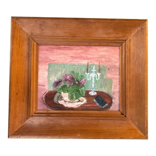 1970’s Impressionist Folk Art Still Life Painting “One Sunday” For Sale