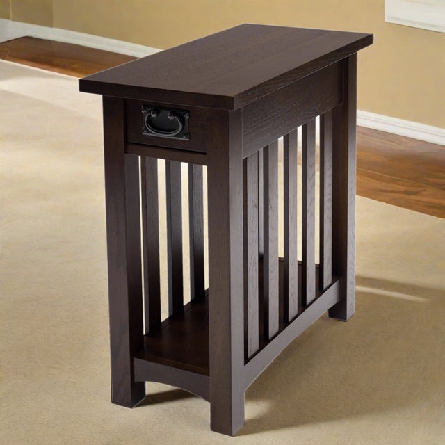 Mission 1 Drawer Spindle End Table For Sale - Image 15 of 15