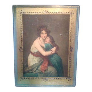 18th Century Vigee Lebrun Self Portrait With Child Lithograph on Wood For Sale