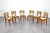 Set of six wooden and yellow fabric chairs. Made in Italy in the 1960s. Wear consistent with age and use
