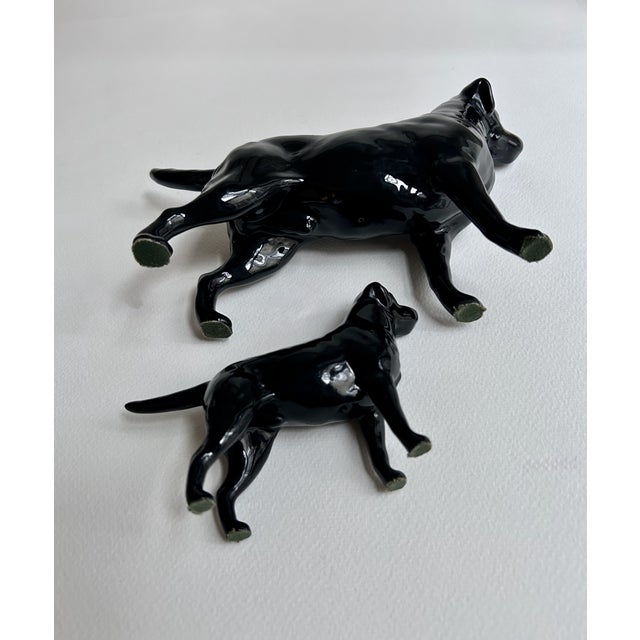 Two British Beswick Black Labrador Dog Porcelain Figurines, C. 1960 For Sale - Image 14 of 17