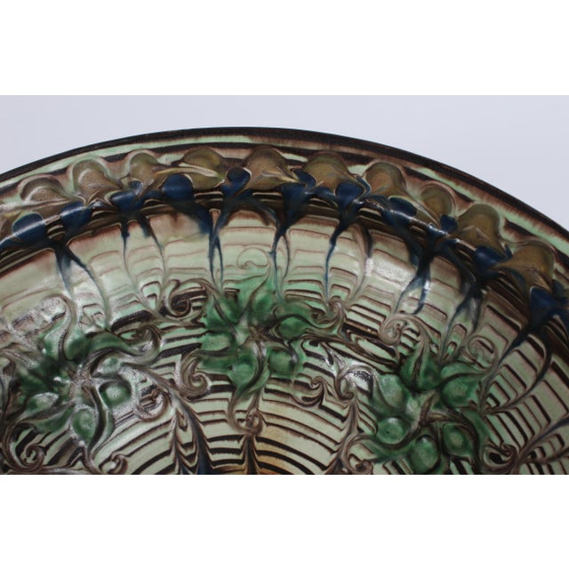 Large Danish Bowl with Floral Motif by Jens Thirslund, 1930s For Sale - Image 6 of 9