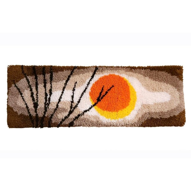 Textile Mid-Century Modern German Wall Tapestry in Wool, 1970s For Sale - Image 7 of 7