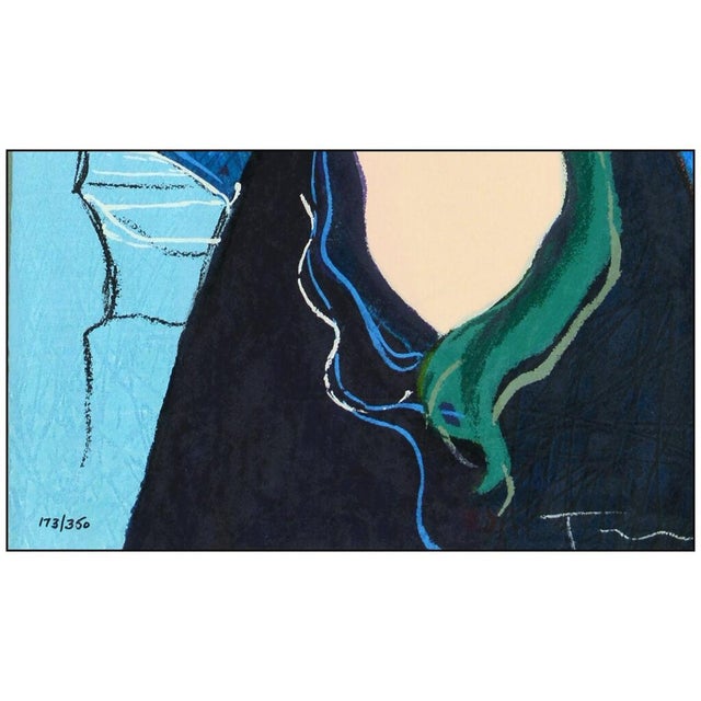 Late 20th Century Chapeau Blue, Itzchak Tarkay For Sale - Image 4 of 5