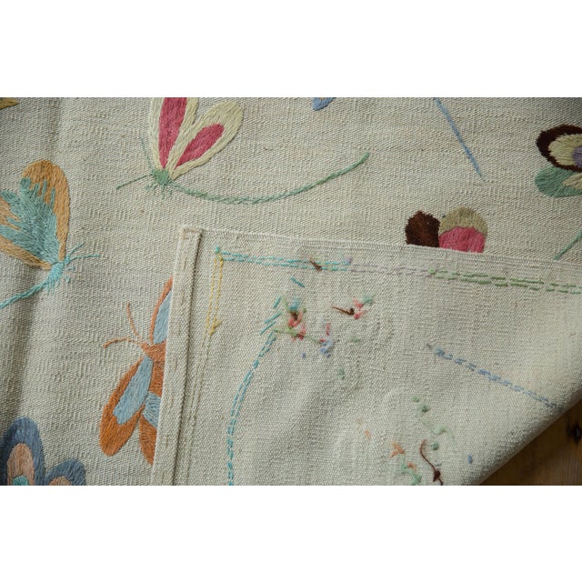 New Pakistani Mixed Weave Pictorial Kilim Design Rug - 8'2" X 9'3" For Sale In New York - Image 6 of 12