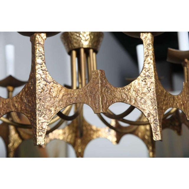 Moe-Bridges Brutalist Hammered Mid Century Modern Chandelier, Circa 1970s For Sale In Miami - Image 6 of 10