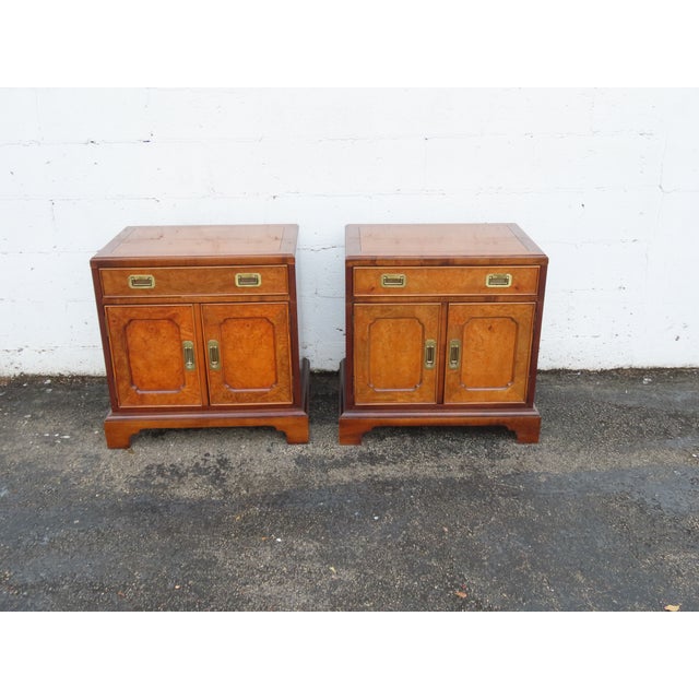 Century Hollywood Regency Nightstands End Bedside Tables a Pair 6363 For Sale - Image 16 of 17