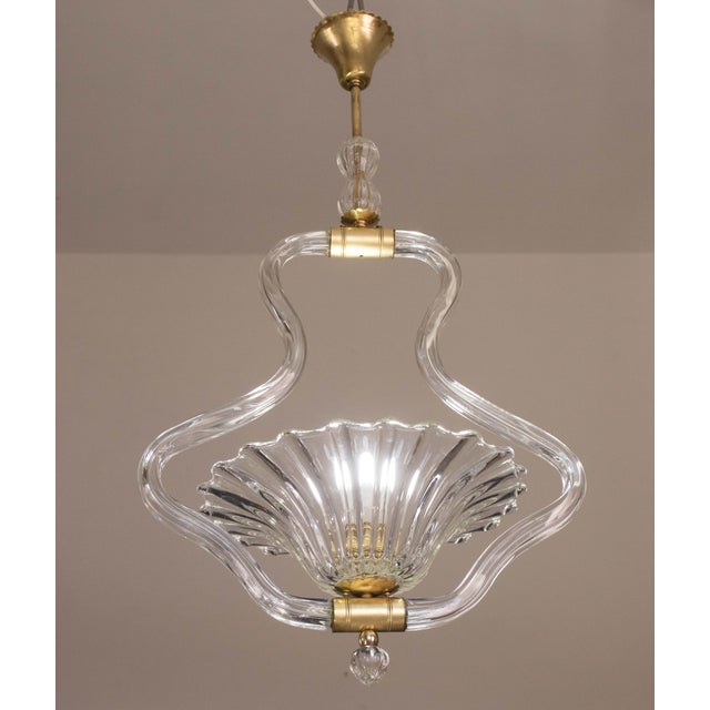 Transparent Murano Glass Chandelier by Barovier E Toso, 1950s For Sale - Image 9 of 11
