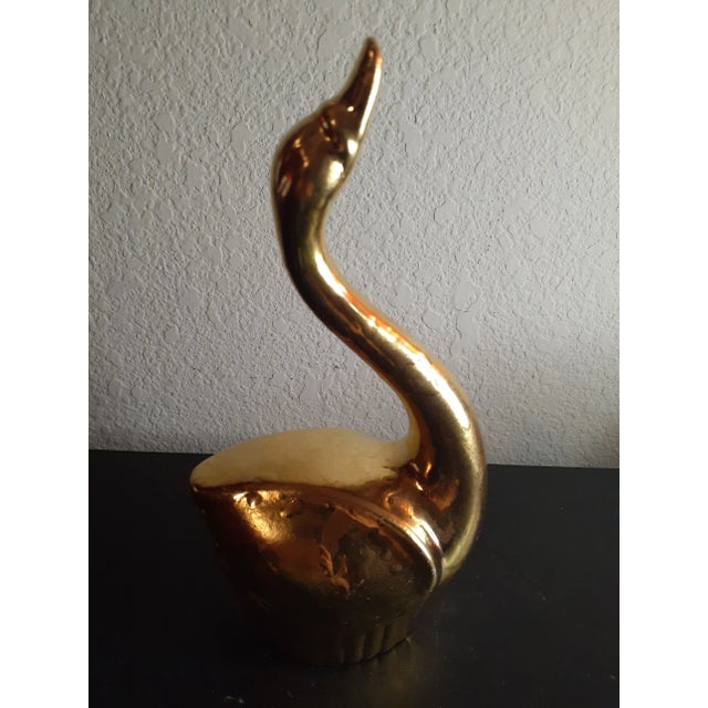 Figurative 1960s Weeping Gold Swan Figurine For Sale - Image 3 of 5