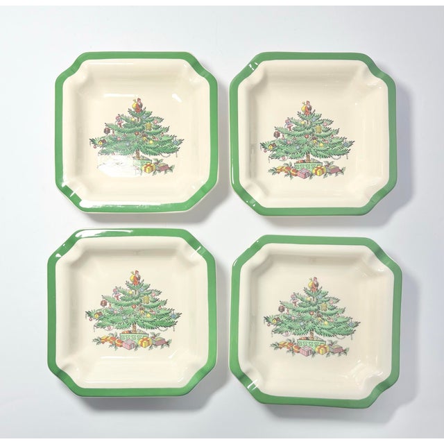 1980s 1980s Spode “Christmas Tree” Ceramic Dinnerware Serving Hostess Set - 9 pieces For Sale - Image 5 of 12