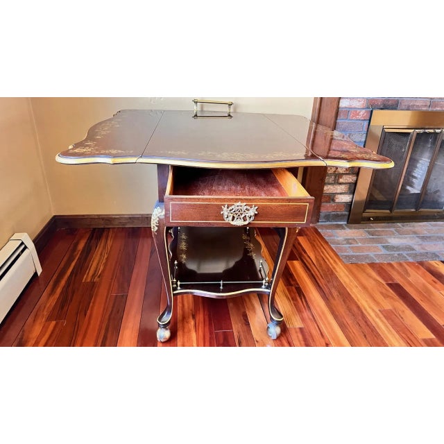 1980s Union National Furniture Company Flip Top Butler's Cart For Sale - Image 12 of 15