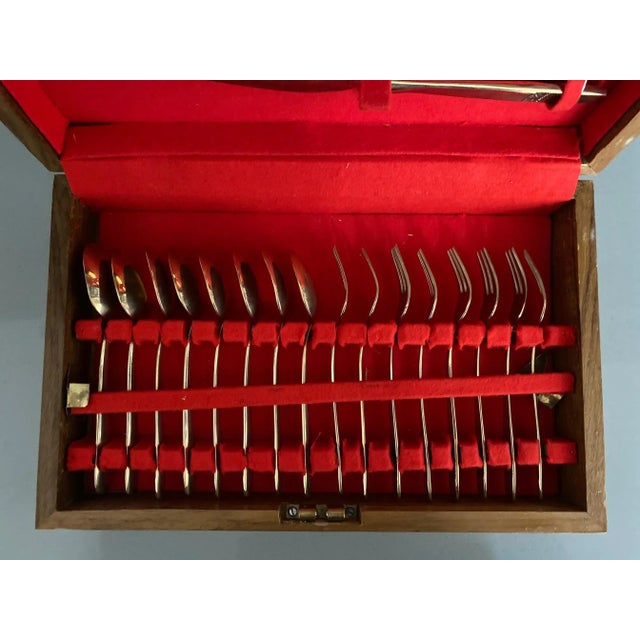 Mid-Century Modern Vintage Solid Bronze Appetizer & Serving Flatware Set- 19 Pieces For Sale - Image 3 of 13