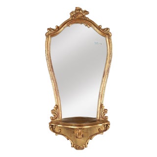 Baroque Gilt Resin Mirror with Plateau from Deknudt, Belgium, 1970s For Sale
