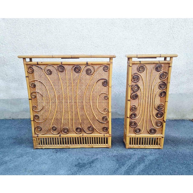 Large Italian Modern Bamboo and Rattan Radiator Cover by Franco Albini, 1960s For Sale - Image 16 of 17