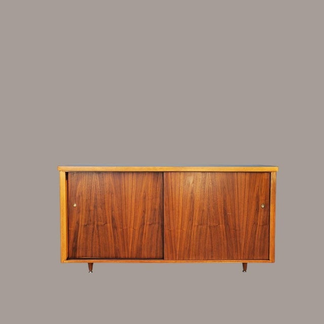 Wood Vintage Walnut Credenza For Sale - Image 7 of 16