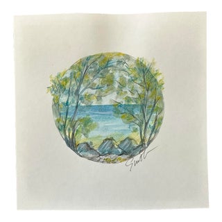 Nancy Smith Original Colored Pencil Drawing "Lake Michigan Vignette" For Sale