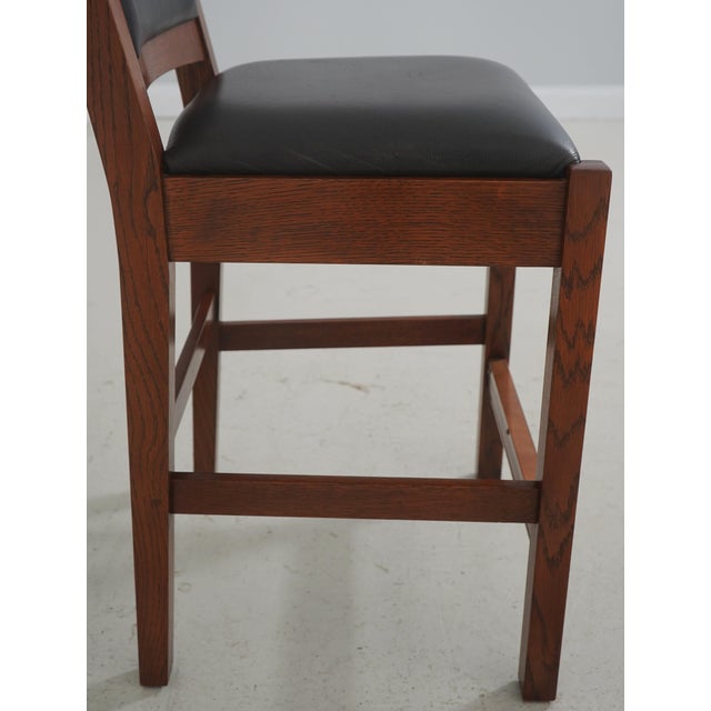 Pair Stickley Mission Oak Bar or Bistro Chairs For Sale In Philadelphia - Image 6 of 18