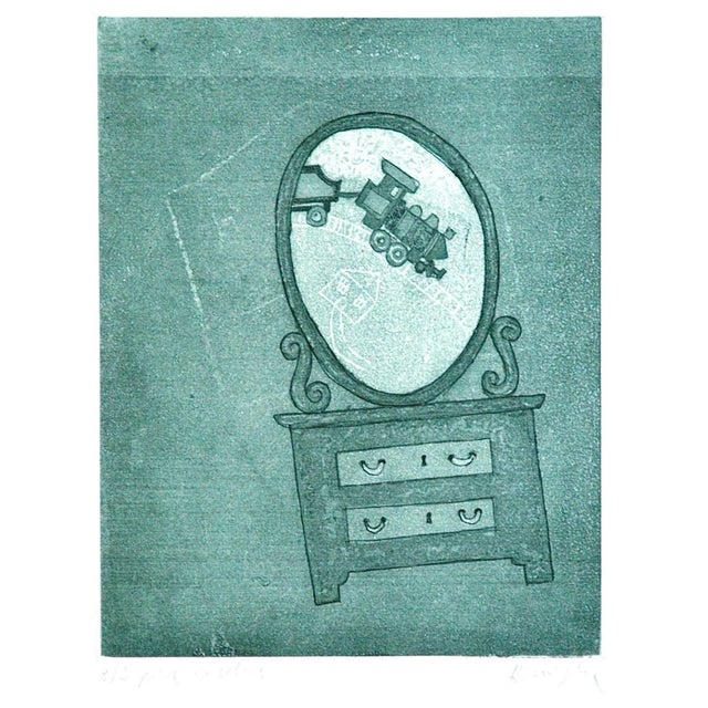 Mirror Childhood - Original Lithograph by Enrico Benaglia - 1970s 1970s For Sale