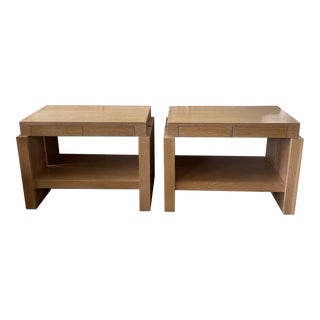 Late 20th Century A. Rudin No. 8150 Oak Nightstands - a Pair For Sale