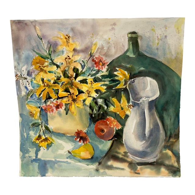 1970s Original Watercolor by Christine Pitman 661 For Sale