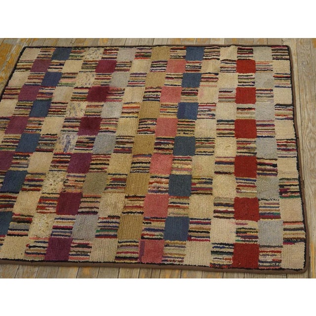 1930s Wonderful Multi Color With Unique Symmetrical Design Antique American Hooked Rug For Sale - Image 5 of 12