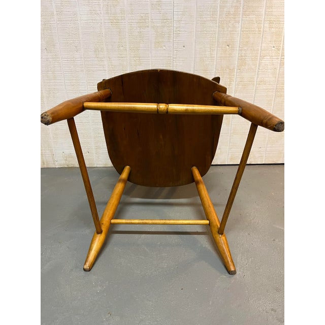 Early 20th Century Early 20th Century Barrel Backed Wooden Pub Chair For Sale - Image 5 of 6