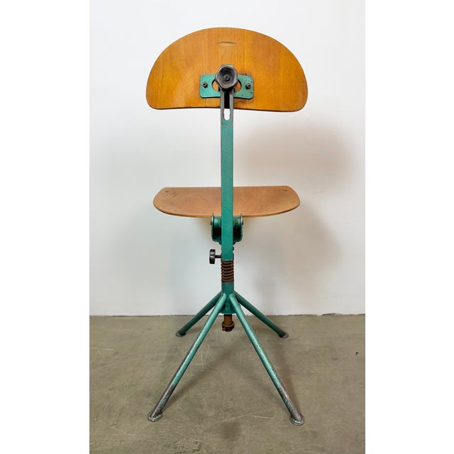 Industrial Dark Green Workshop Chair, 1950s For Sale - Image 18 of 18