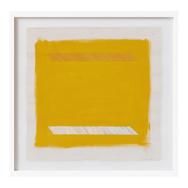 Mustard Yellow Abstract Geometric 20 X 20 Art Print, White Frame Chairish