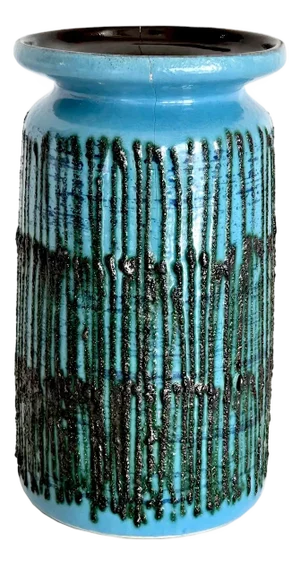 Mid 20th Century East German GDR Fat Lava Vase From Strehla Keramik, 1960s